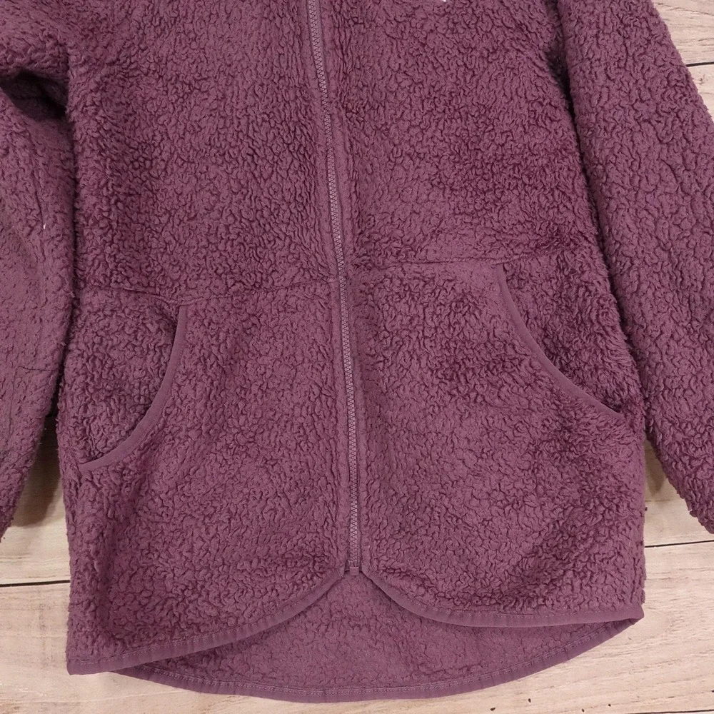 North Face Jacket Girls Large 14/16 Purple Fleece Full Zip Longline Sherpa Cozy